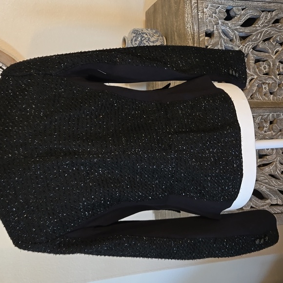 Worthington Textured Black Blazer With Silver Sparkle Detail - Picture 4 of 11